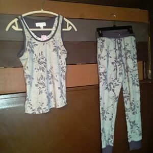 LIVE LOVE LOUNGE by Karen Neuburger Cute Small Tank Pajama set  Grey/purple